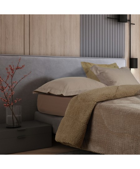 DAS HOME ΚΟΥΒΕΡΤΟΠΑΠΛΩΜΑ SHERPA ΜΟΝΟ 1367 TAUPE 160Χ220