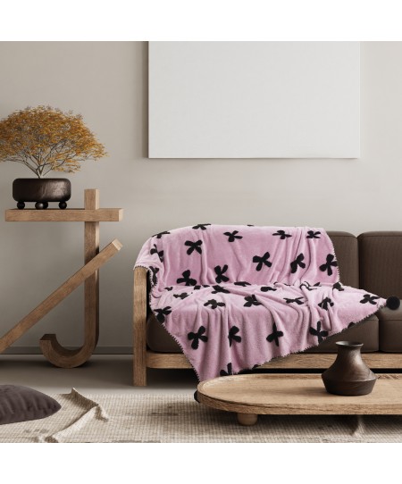 DAS HOME ΚΟΥΒΕΡΤΑ ΚΑΝΑΠΕ JACQUARD FLEECE 1381 LILAC 130Χ170