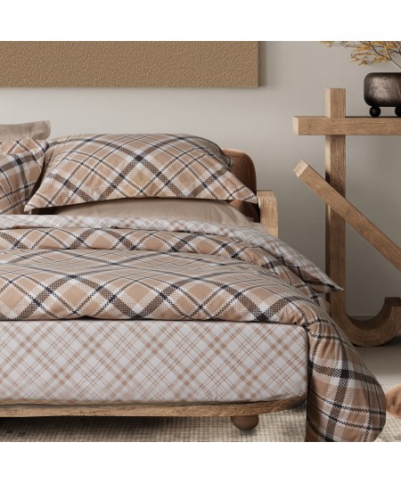 DAS HOME ΣΕΤ ΠΑΠΛΩΜΑΤΟΘΗΚΗ ΥΠΕΡΔΙΠΛΗ CASUAL 5435 BEIGE, BLACK 220Χ240