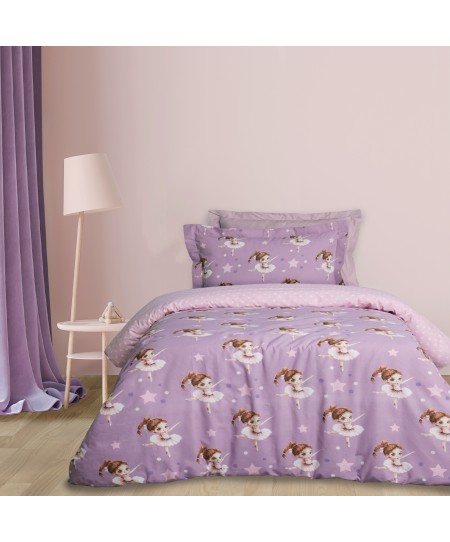 DAS KIDS ΣΕΤ ΠΑΠΛΩΜΑΤΟΘΗΚΗ ΜΟΝΗ 4972 PINK, PURPLE 160Χ240