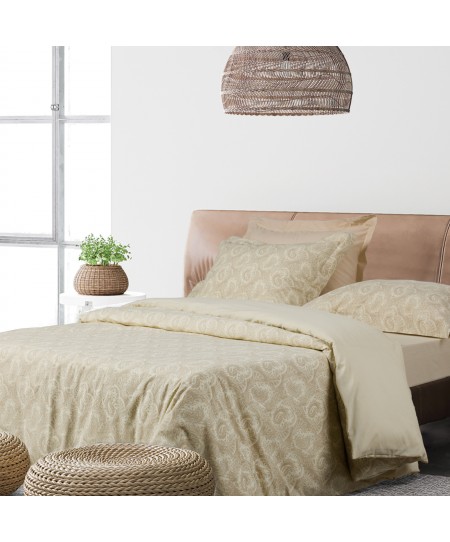 DAS HOME ΣΕΤ ΣΕΝΤΟΝΙΑ ΜΟΝΑ ΜΕ ΛΑΣΤΙΧΟ CASUAL 5444 IVORY, TAUPE 120X200+35