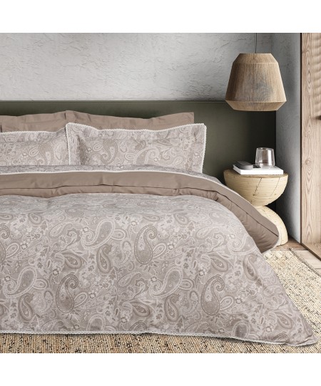 DAS HOME ΠΑΠΛΩΜΑΤΟΘΗΚΗ ΣΕΤ ΥΠΕΡΔΙΠΛΗ PRESTIGE 1732 TAUPE 220Χ240