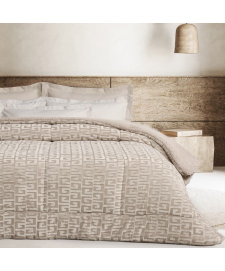 DAS HOME ΚΟΥΒΕΡΤΟΠΑΠΛΩΜΑ SHERPA ΥΠΕΡΔΙΠΛΟ 1393 TAUPE 220Χ240