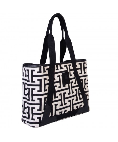 GREENWICH POLO CLUB ΤΣΑΝΤΑ ΘΑΛΑΣΣΗΣ 35Χ42Χ12 3838 ΕΚΡΟΥ, ΜΑΥΡΟ