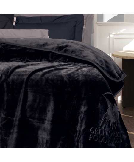 GREENWICH POLO CLUB ΚΟΥΒΕΡΤΑ VELOUR ΥΠΕΡΔΙΠΛH 3440 ΜΑΥΡΟ 220Χ240
