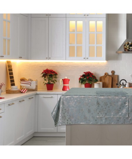 DAS HOME CHRISTMAS ΤΡΑΠΕΖΟΜΑΝΤΗΛΟ 140Χ180 0714 ΑΣΗΜΙ, ΓΚΡΙ