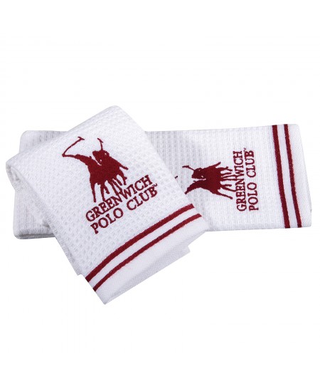 GREENWICH POLO CLUB ΠΕΤΣΕΤΕΣ ΚΟΥΖΙΝΑΣ ΣΕΤ 2TMX 40Χ60 2805 ΚΟΚΚΙΝΟ, ΛΕΥΚΟ