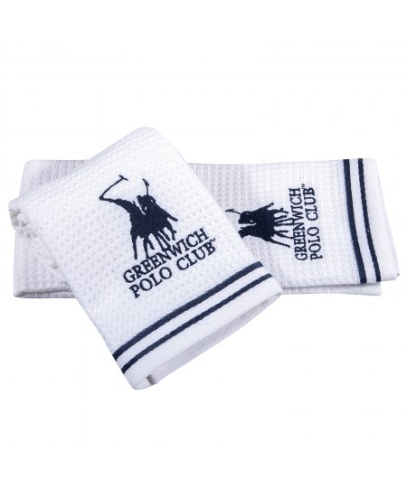 GREENWICH POLO CLUB ΠΕΤΣΕΤΕΣ ΚΟΥΖΙΝΑΣ ΣΕΤ 2TMX 40Χ60 2806 ΛΕΥΚΟ, ΜΠΛΕ