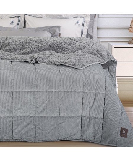 GREENWICH POLO CLUB ΚΟΥΒΕΡΤΟΠΑΠΛΩΜΑ ΥΠΕΡΔΙΠΛΟ SHERPA 3480 GREY 220Χ240