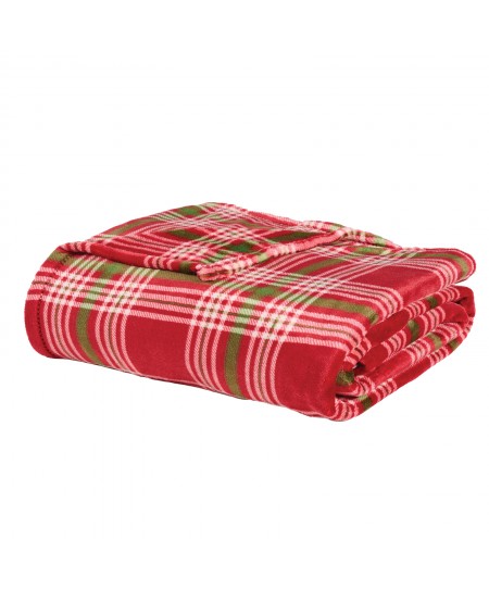 DAS HOME ΚΟΥΒΕΡΤΑ FLEECE 130Χ170 1361 GREEN, RED