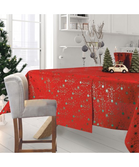 DAS HOME 0574 CHRISTMAS ΤΡΑΠΕΖΟΜΑΝΤΗΛΟ 140Χ180 ΚΟΚΚΙΝΟ, ΠΡΑΣΙΝΟ