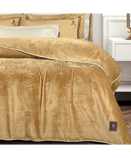 GREENWICH POLO CLUB ΚΟΥΒΕΡΤΑ FLEECE 220X240 ESSENTIAL 4441 OCHRE