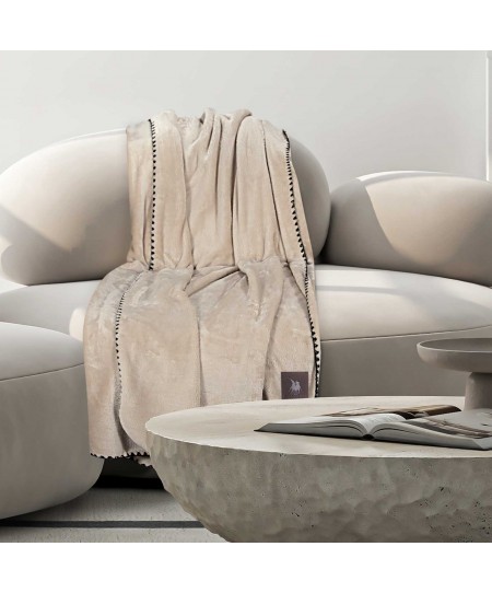 GREENWICH POLO CLUB ΚΟΥΒΕΡΤΑ ΚΑΝΑΠΕ FLEECE 130Χ170 ESSENTIAL 4438 BEIGE