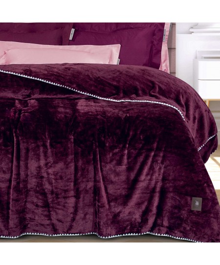 GREENWICH POLO CLUB ΚΟΥΒΕΡΤΑ FLEECE 170X240 ESSENTIAL 4440 BORDEAUX