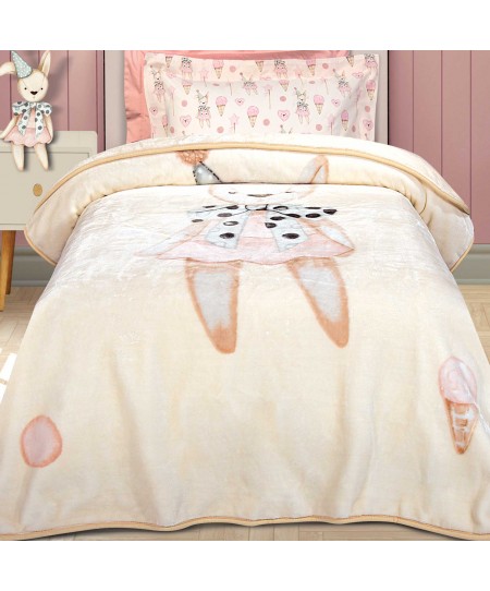 GREENWICH POLO CLUB ΚΟΥΒΕΡΤΑ VELOUR JUNIOR ESSENTIAL 8859 CREAM 160Χ220