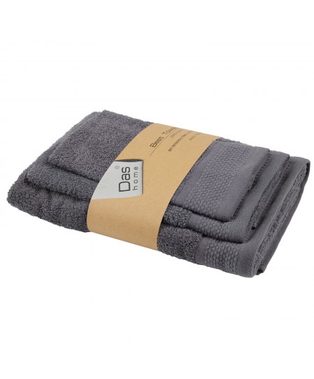 DAS HOME ΣΕΤ ΠΕΤΣΕΤΕΣ 3ΤΕΜΑΧΙΩΝ BEST 0835 DARK GREY