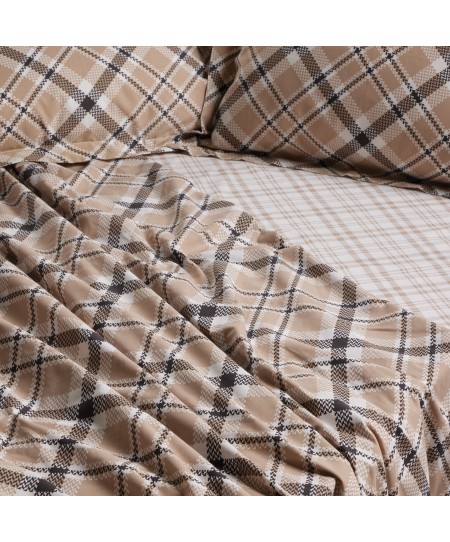 DAS HOME ΣΕΤ ΣΕΝΤΟΝΙΑ ΥΠΕΡΔΙΠΛΑ ΜΕ ΛΑΣΤΙΧΟ CASUAL 5435 BEIGE, BLACK 170x200+35