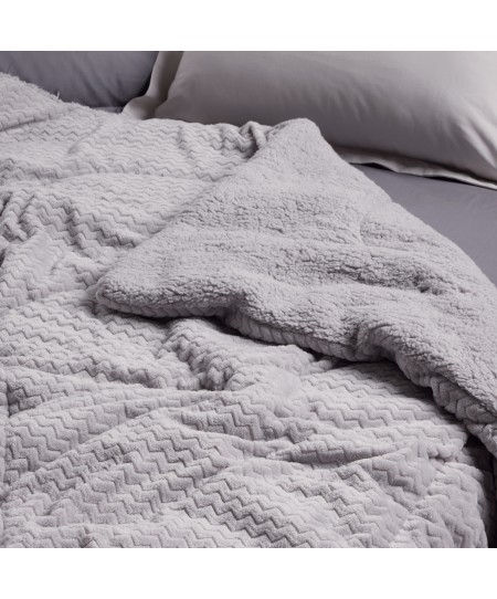 DAS HOME ΚΟΥΒΕΡΤΟΠΑΠΛΩΜΑ SHERPA ΥΠΕΡΔΙΠΛΟ 1368 GREY 220Χ240