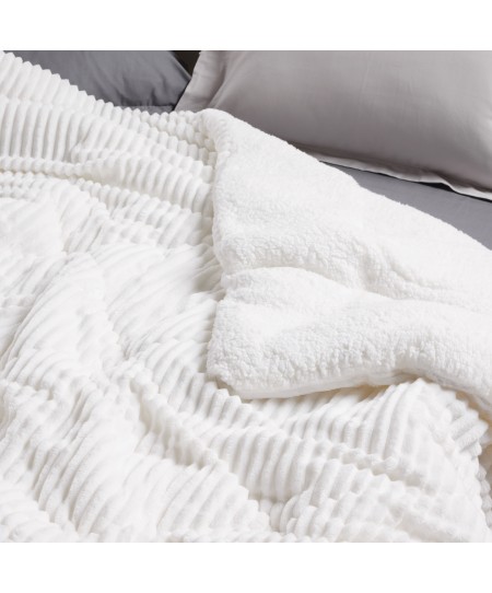 DAS HOME ΚΟΥΒΕΡΤΟΠΑΠΛΩΜΑ SHERPA ΥΠΕΡΔΙΠΛΟ 1364 WHITE 220Χ240