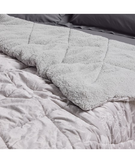 DAS HOME VELVET ΚΟΥΒΕΡΤΟΠΑΠΛΩΜΑ SHERPA ΜΟΝΟ 1376 GREY 160Χ220
