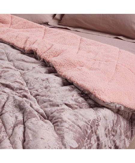 DAS HOME VELVET ΚΟΥΒΕΡΤΟΠΑΠΛΩΜΑ SHERPA ΜΟΝΟ 1377 NUDE 160Χ220