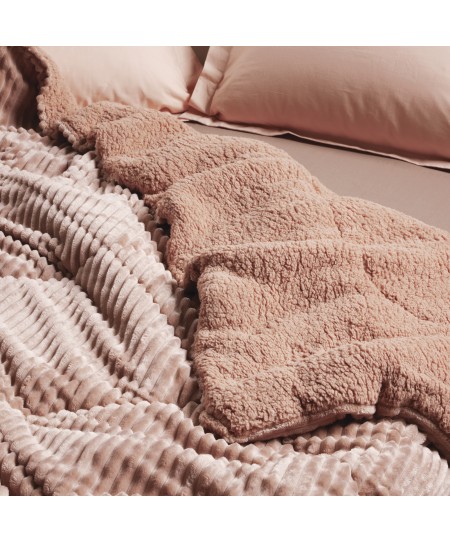 DAS HOME ΚΟΥΒΕΡΤΟΠΑΠΛΩΜΑ SHERPA ΜΟΝΟ 1363 NUDE 160Χ220