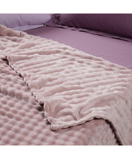 DAS HOME ΚΟΥΒΕΡΤΑ BUBBLE FLEECE 160Χ220 1372 DUSTY LILAC