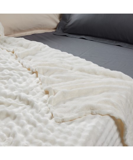 DAS HOME ΚΟΥΒΕΡΤΑ BUBBLE FLEECE 160Χ220 1369 IVORY