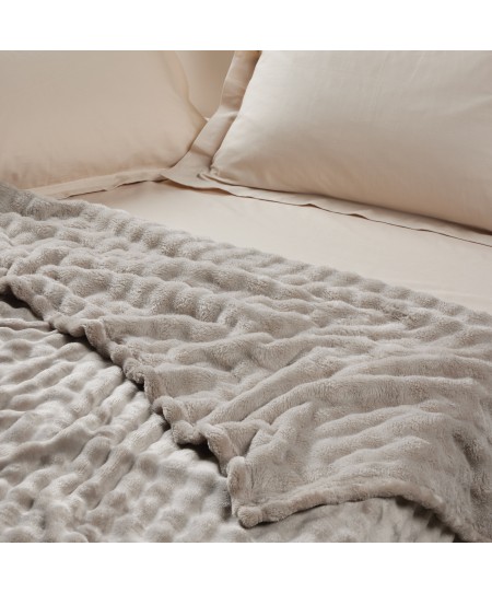 DAS HOME ΚΟΥΒΕΡΤΑ BUBBLE FLEECE 160Χ220 1370 TAUPE