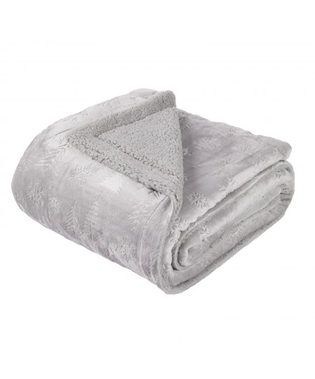 DAS HOME ΚΟΥΒΕΡΤΑ FLEECE 130Χ170 CHRISTMAS 1373 GREY
