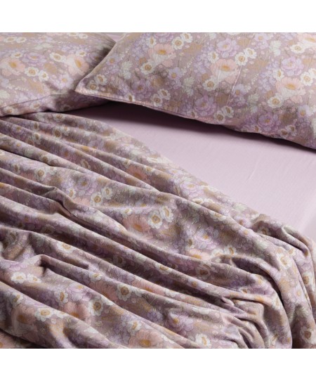 DAS HOME ΣΕΤ ΠΑΠΛΩΜΑΤΟΘΗΚΗ ΜΟΝΗ HAPPY FLANNEL 9682 GREY, LILAC 160Χ240