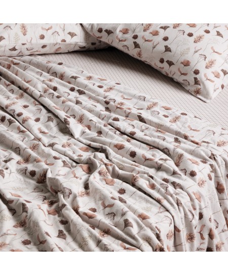 DAS HOME ΣΕΤ ΠΑΠΛΩΜΑΤΟΘΗΚΗ ΜΟΝΗ HAPPY FLANNEL 9681 BEIGE, BROWN 160Χ240