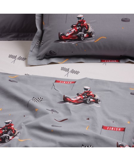 DAS KIDS ΣΕΤ ΠΑΠΛΩΜΑΤΟΘΗΚΗ ΜΟΝΗ 4976 GREY 160Χ240