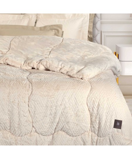 GREENWICH POLO CLUB ΚΟΥΒΕΡΤΟΠΑΠΛΩΜΑ RABBIT FAUX FUR KING ESSENTIAL 3952 IVORY 240Χ250