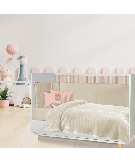 DAS BABY ΚΟΥΒΕΡΤΑ VELOUR ΑΓΚΑΛΙΑΣ RELAX 1341 IVORY 80Χ110
