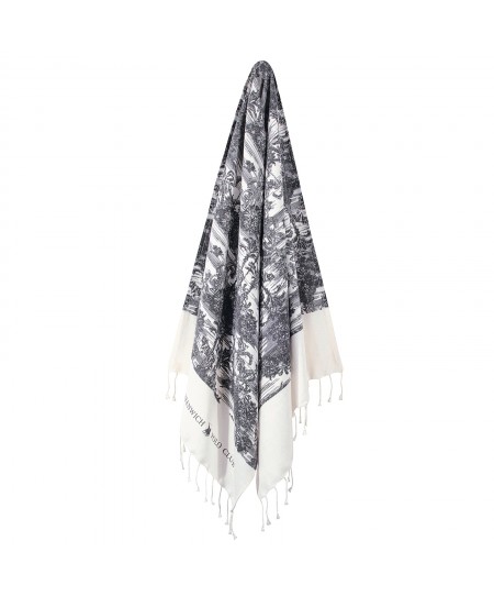 GREENWICH POLO CLUB PAREO PRINTED 80Χ180 3669 GREY