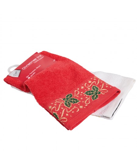 DAS HOME CHRISTMAS ΠΟΤΗΡΟΠΑΝΑ ΣΕΤ 2ΤΜΧ 30X50 0909 RED, WHITE