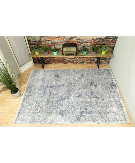 Χαλί Ανάγλυφο ezzo Verona 9118BZ9 Grey Blue - 1.60x2.30