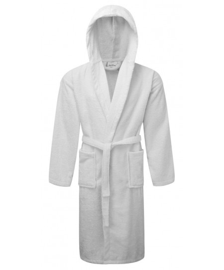 Μπουρνούζι ΚΟΜΒΟΣ Πετσετέ με κουκούλα 400gr/m2 100% Cotton  White Small