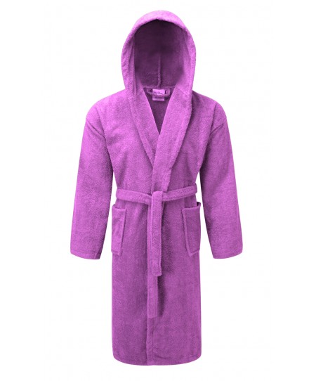 Μπουρνούζι ΚΟΜΒΟΣ Πετσετέ με κουκούλα 400gr/m2 100% Cotton  Lilac Large