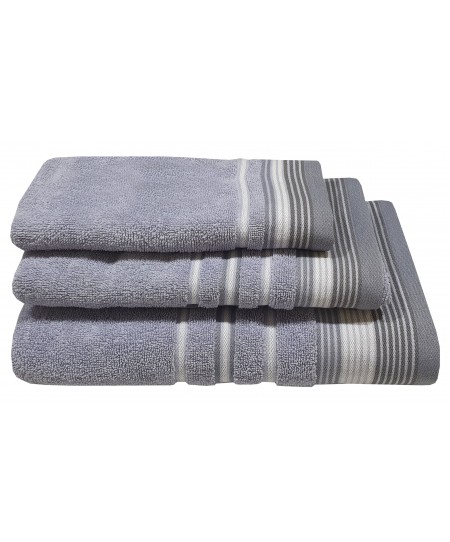 Πετσέτα ΚΟΜΒΟΣ Satin Stripe Πεννιέ 450γρ/m2 100% Cotton Προσώπου Levanda (50x90)