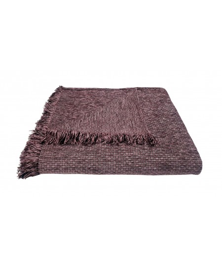 Ριχτάρι ΚΟΜΒΟΣ Σενίλ 1θ 180x180 Ψάθα Lilac