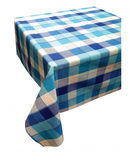 Τραπεζομάντηλο ΚΟΜΒΟΣ Καρό Polycotton Design-3 Turquoise 140x140