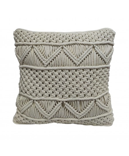 Μαξιλάρι Διακοσμητικό Macrame ΚΟΜΒΟΣ 100% Βαμβάκι Natural 40x40