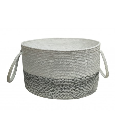 Καλάθι Πλεκτό ΚΟΜΒΟΣ White - Grey 25x25x40
