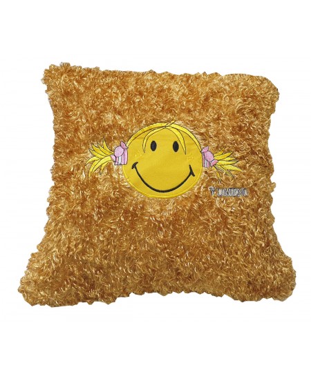 Μαξιλάρι Διακοσμητικό ΚΟΜΒΟΣ 100% Polyester 45x45 Smiley Face Yellow