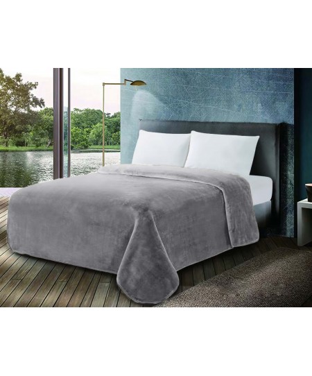 Κουβέρτα Βελουτέ 600gr Μονή 160x220 Frost Grey