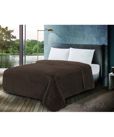 Κουβέρτα ΚΟΜΒΟΣ Βελουτέ 600gr Μονή 160x220 Coffee Quartz