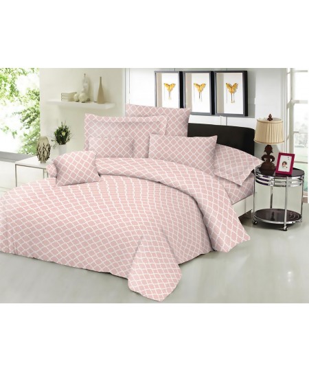 Σεντόνι ΚΟΜΒΟΣ Cotton Line NEW Printed Montana Peach Διπλό με λάστιχο 150x200+22