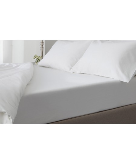 Σετ Σεντόνια ΚΟΜΒΟΣ Satin Plain TC300 100% Cotton 250x280 Λευκο
